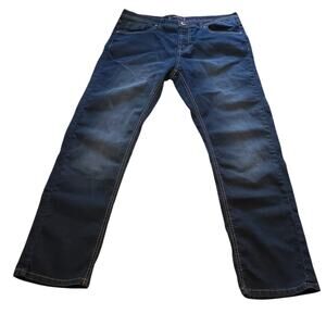 Prescription Jeans Mens 34/30 Straight Fit Denim Pants Blue Denim Zip Button